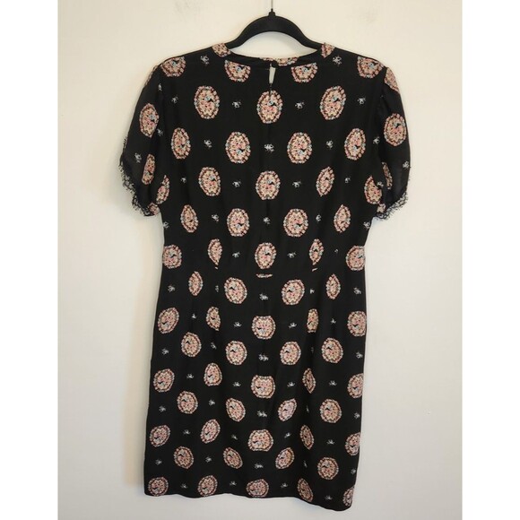 Nanette Lepore Womens Floral Print Shakespeare Dress Black 100% Silk Size 8 (M) - Picture 5 of 10
